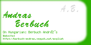 andras berbuch business card